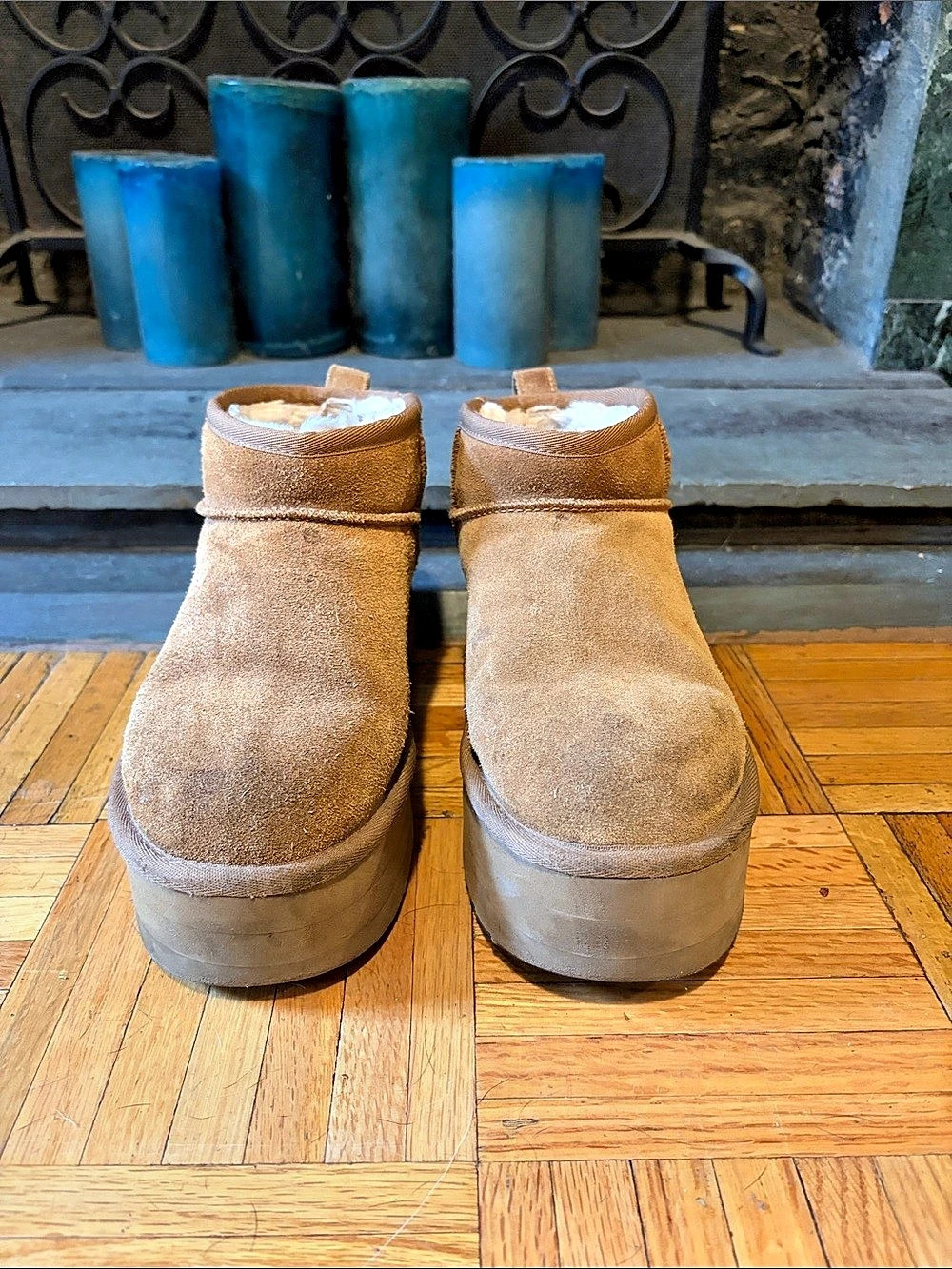 UGG Classic Ultra Mini Platform Brown Ankle Boots